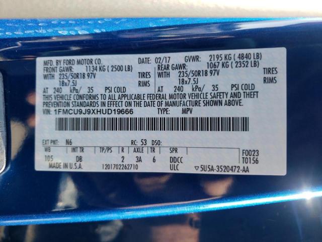 Photo 10 from auction – 2017 FORD ESCAPE TIT with VIN 1FMCU9J9XHUD19666