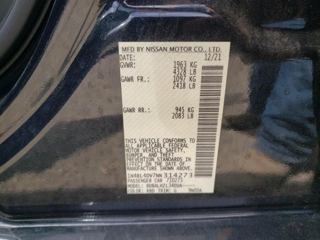 Photo 10 from auction – 2022 NISSAN ALTIMA SV with VIN 1N4BL4DV7NN314273