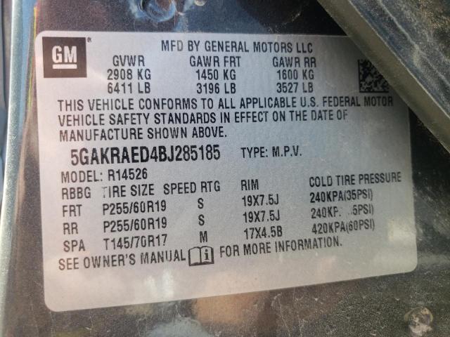 Photo 10 from auction – 2011 BUICK ENCLAVE CX with VIN 5GAKRAED4BJ285185
