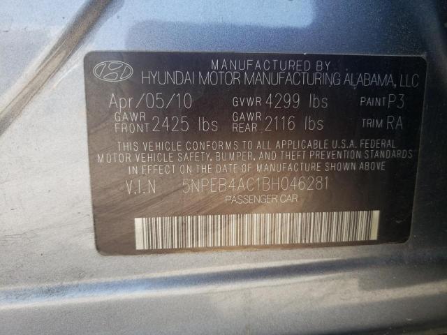 Photo 10 from auction – 2011 HYUNDAI SONATA GLS with VIN 5NPEB4AC1BH046281