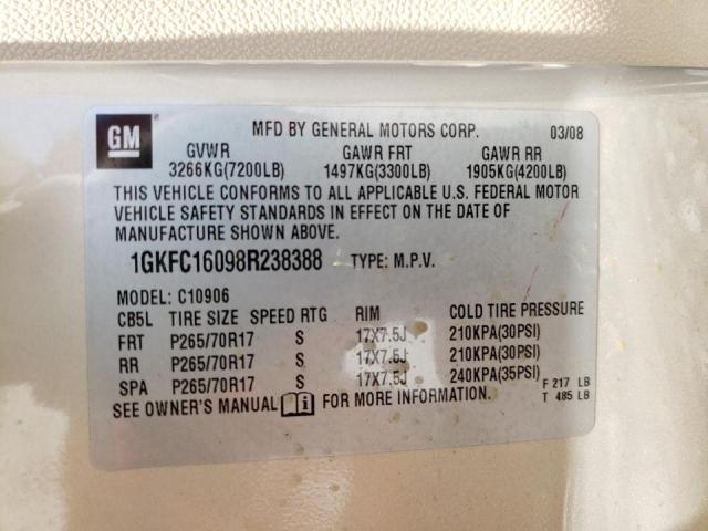 Photo 10 from auction – 2008 GMC YUKON XL C with VIN 1GKFC16098R238388