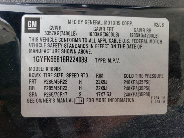 Photo 10 from auction – 2008 CADILLAC ESCALADE E with VIN 1GYFK66818R224089