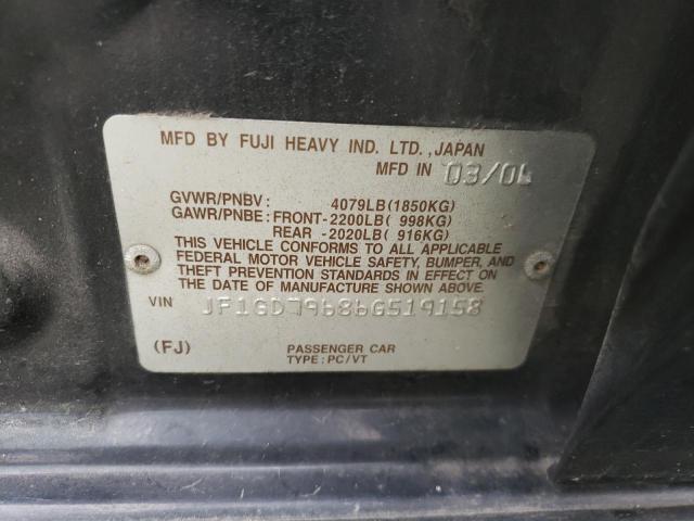 Photo 10 from auction – 2006 SUBARU IMPREZA WR with VIN JF1GD79686G519158