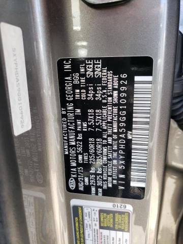 Photo 10 from auction – 2016 KIA SORENTO EX with VIN 5XYPHDA59GG109926