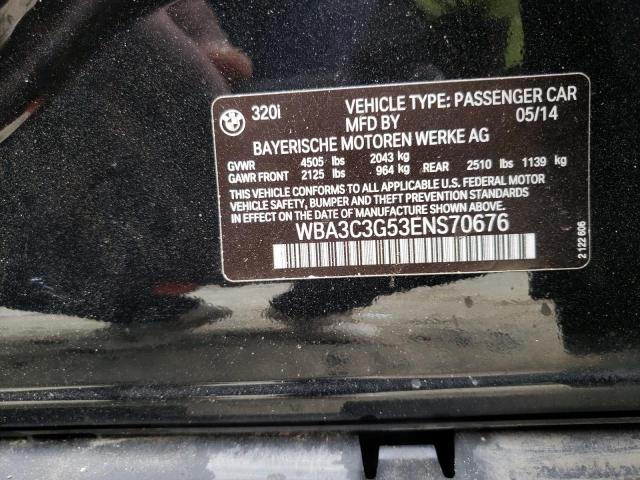 Photo 10 from auction – 2014 BMW 320 I XDRI with VIN WBA3C3G53ENS70676