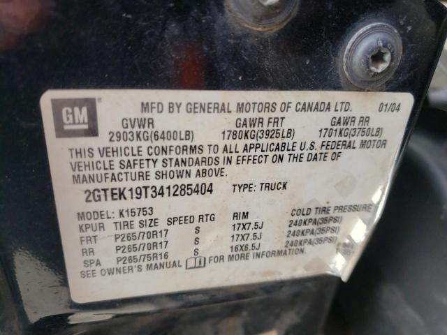 Photo 10 from auction – 2004 GMC NEW SIERRA with VIN 2GTEK19T341285404