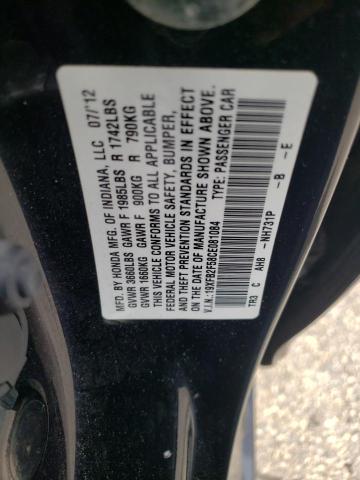 Photo 10 from auction – 2012 HONDA CIVIC LX with VIN 19XFB2F58CE081084