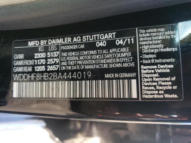 Photo 10 from auction – 2011 MERCEDES-BENZ E 350 4MAT with VIN WDDHF8HB2BA444019