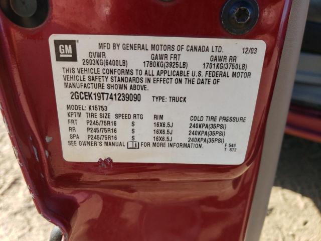Photo 10 from auction – 2004 CHEVROLET SILVERADO with VIN 2GCEK19T741239090