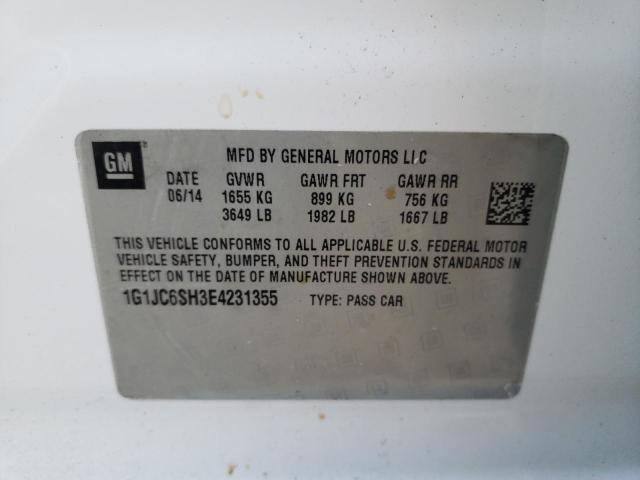 Photo 10 from auction – 2014 CHEVROLET SONIC LT with VIN 1G1JC6SH3E4231355