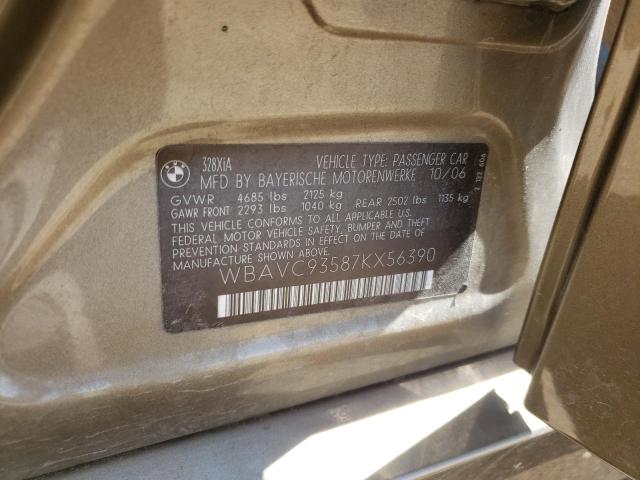 Photo 10 from auction – 2007 BMW 328 XI with VIN WBAVC93587KX56390