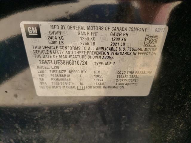 Photo 10 from auction – 2017 GMC TERRAIN SL with VIN 2GKFLUE38H6310724