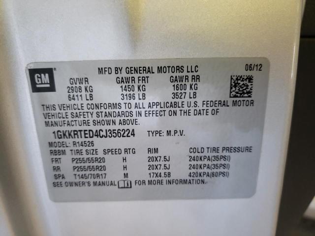 Photo 10 from auction – 2012 GMC ACADIA DEN with VIN 1GKKRTED4CJ356224