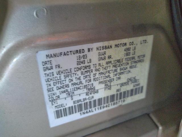 Photo 10 from auction – 2004 NISSAN ALTIMA BAS with VIN 1N4AL11E94C185719