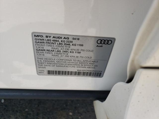 Photo 10 from auction – 2016 AUDI Q3 with VIN WA1EFCFS4GR022324