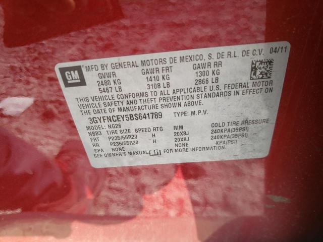 Photo 10 from auction – 2011 CADILLAC SRX with VIN 3GYFNCEY5BS641789