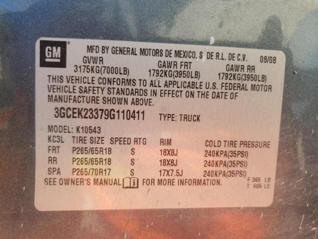 Photo 10 from auction – 2009 CHEVROLET SILVERADO with VIN 3GCEK23379G110411