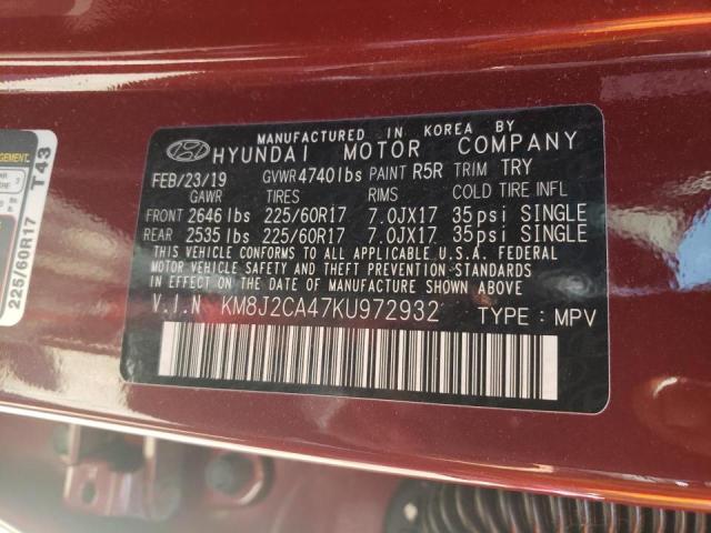 Photo 10 from auction – 2019 HYUNDAI TUCSON SE with VIN KM8J2CA47KU972932