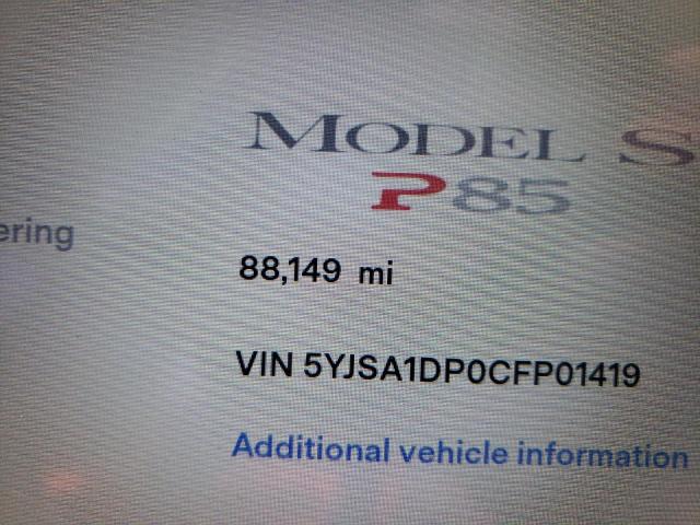 Photo 8 from auction – 2012 TESLA MODEL S with VIN 5YJSA1DP0CFP01419