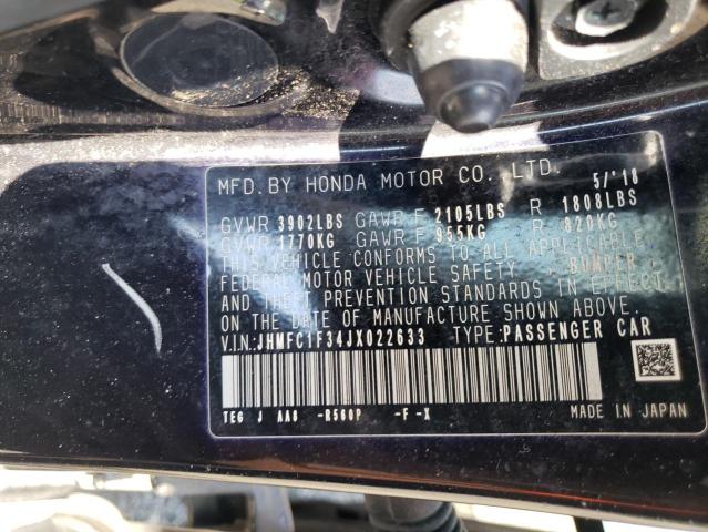 Photo 10 from auction – 2018 HONDA CIVIC EX with VIN JHMFC1F34JX022633