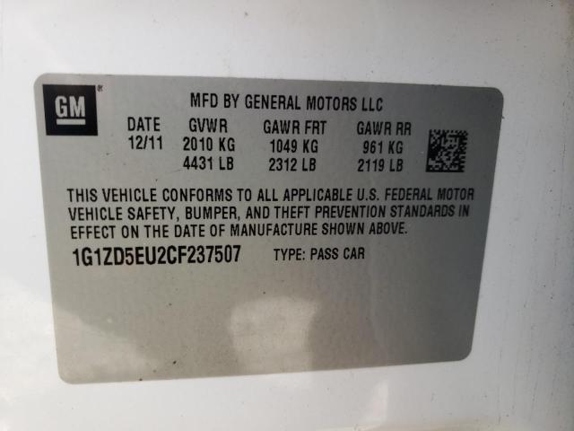 Photo 10 from auction – 2012 CHEVROLET MALIBU 2LT with VIN 1G1ZD5EU2CF237507