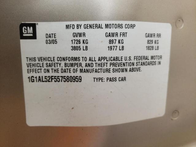 Photo 10 from auction – 2005 CHEVROLET COBALT LS with VIN 1G1AL52F557580959