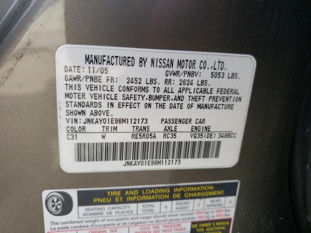 Photo 10 from auction – 2006 INFINITI M35 BASE with VIN JNKAY01E96M112173