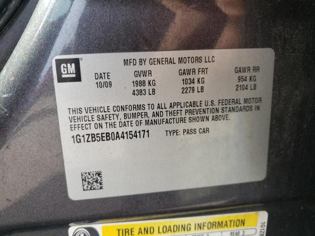 Photo 10 from auction – 2010 CHEVROLET MALIBU LS with VIN 1G1ZB5EB0A4154171
