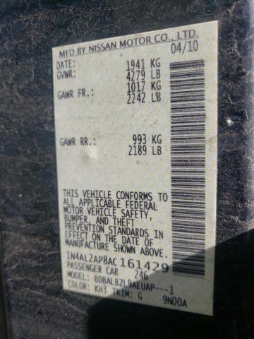 Photo 10 from auction – 2010 NISSAN ALTIMA BAS with VIN 1N4AL2AP8AC161429