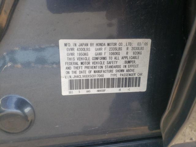 Photo 10 from auction – 2005 ACURA TSX with VIN JH4CL968X5C017060