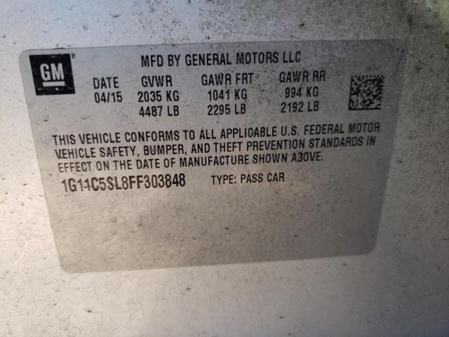 Photo 10 from auction – 2015 CHEVROLET MALIBU 1LT with VIN 1G11C5SL8FF303848