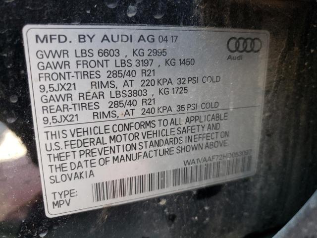 Photo 10 from auction – 2017 AUDI Q7 PRESTIG with VIN WA1VAAF72HD053097