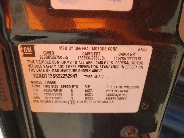 Photo 10 from auction – 2005 CHEVROLET TRAILBLAZE with VIN 1GNDT13S652252947