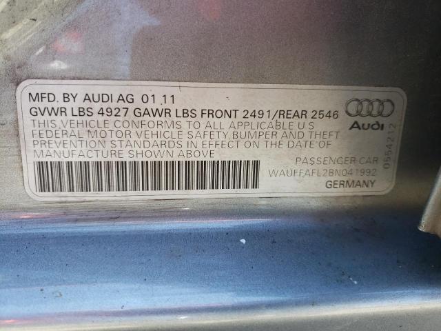 Photo 10 from auction – 2011 AUDI A4 PREMIUM with VIN WAUFFAFL2BN041992