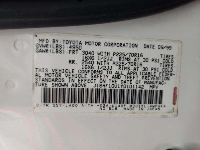 Photo 10 from auction – 2000 LEXUS RX 300 with VIN JT6HF10U1Y0101142