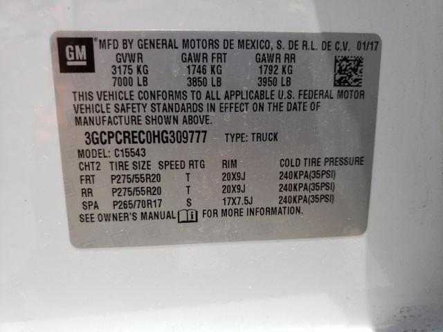 Photo 10 from auction – 2017 CHEVROLET 1500 with VIN 3GCPCREC0HG309777