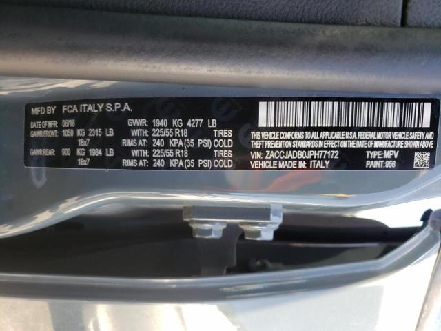 Photo 10 from auction – 2018 JEEP RENEGADE L with VIN ZACCJADB0JPH77172