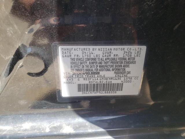 Photo 10 from auction – 2016 NISSAN VERSA S with VIN 3N1CN7AP9GL888508