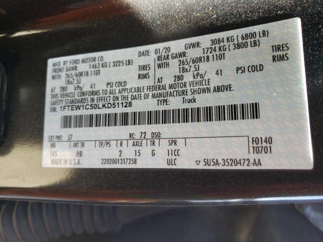 Photo 10 from auction – 2020 FORD F150 SUPER with VIN 1FTEW1C50LKD51128