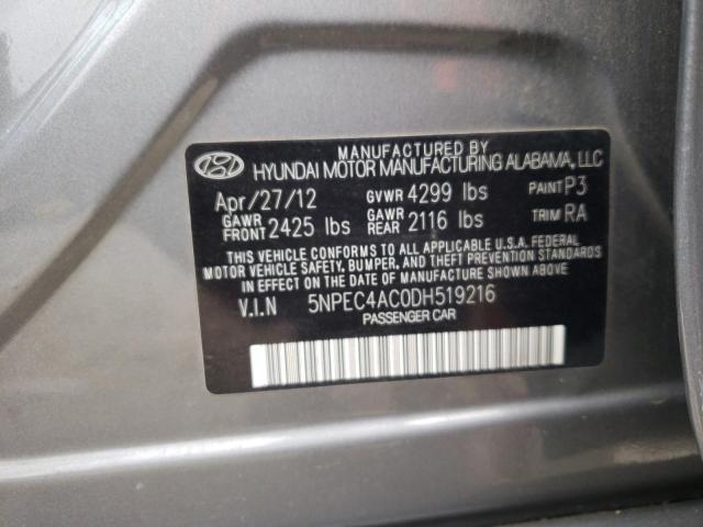 Photo 10 from auction – 2013 HYUNDAI SONATA SE with VIN 5NPEC4AC0DH519216