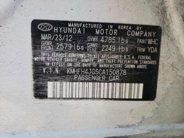 Photo 10 from auction – 2012 HYUNDAI AZERA GLS with VIN KMHFH4JG5CA150878
