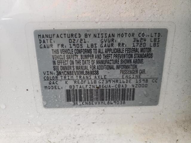Photo 10 from auction – 2021 NISSAN VERSA SV with VIN 3N1CN8EVXML869038