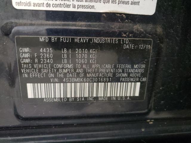 Photo 10 from auction – 2012 SUBARU LEGACY 2.5 with VIN 4S3BMBK60C3016891