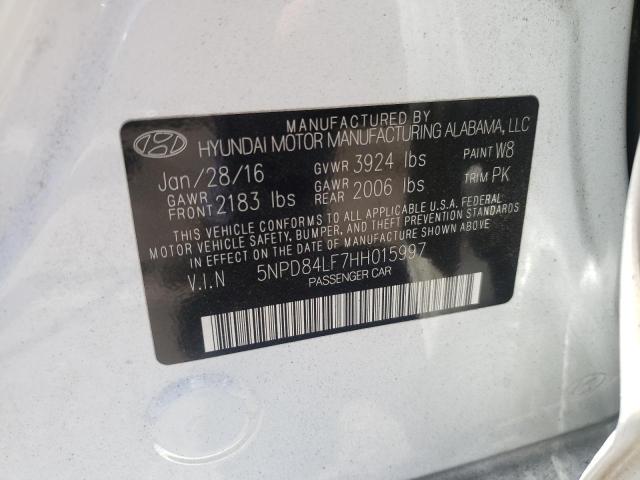 Photo 10 from auction – 2017 HYUNDAI ELANTRA SE with VIN 5NPD84LF7HH015997