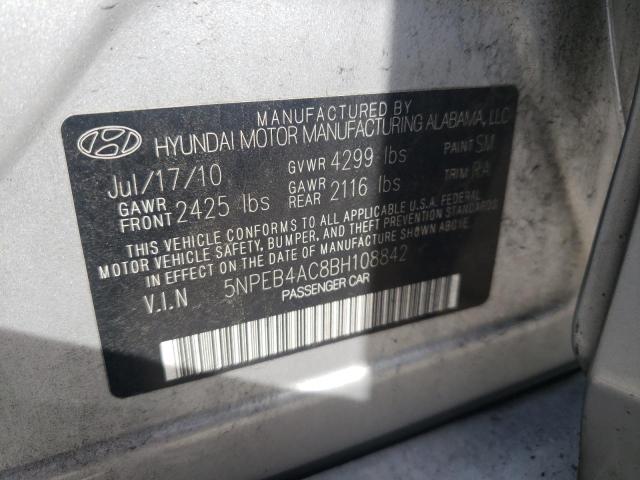 Photo 10 from auction – 2011 HYUNDAI SONATA GLS with VIN 5NPEB4AC8BH108842