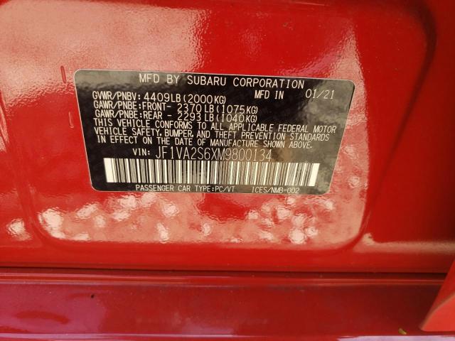 Photo 10 from auction – 2021 SUBARU WRX STI with VIN JF1VA2S6XM9800134