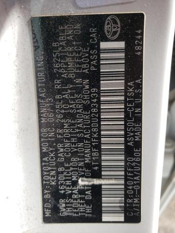 Photo 10 from auction – 2013 TOYOTA CAMRY L with VIN 4T1BF1FK8DU283439