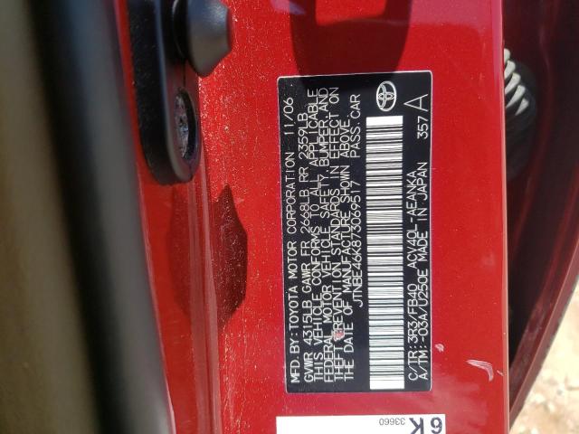 Photo 10 from auction – 2007 TOYOTA CAMRY CE with VIN JTNBE46K873069517