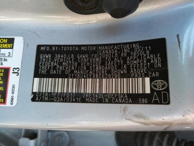 Photo 10 from auction – 2011 TOYOTA COROLLA BA with VIN 2T1BU4EEXBC629296