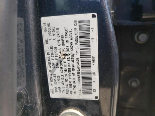 Photo 10 from auction – 2006 HONDA ACCORD EX with VIN 1HGCM66596A054845